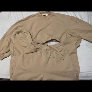 Two Piece Beige Oak & Fort (Oak Refined) Jogger Set